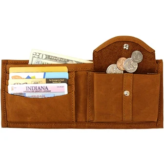 Bi-Fold Leather Wallet with Coin Pocket - Image 11