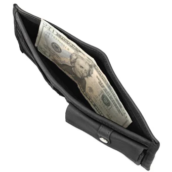 Bi-Fold Leather Wallet with Coin Pocket - Image 3