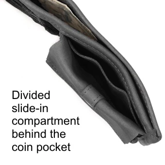 Bi-Fold Leather Wallet with Coin Pocket - Image 4