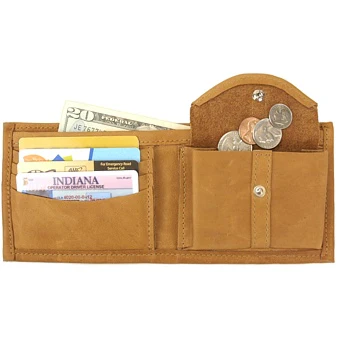 Bi-Fold Leather Wallet with Coin Pocket - Image 7