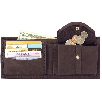 Bi-Fold Leather Wallet with Coin Pocket - Image 8