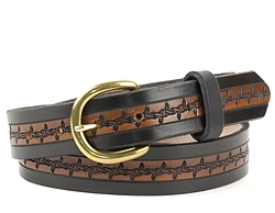 Two-Tone Barbed Wire Design Leather Belt - Custom | $79 - $85 - Image 3