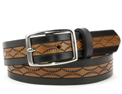 Two-Tone Half Circles Interior Leather Belt - Custom | $79 - $87 - Image 3