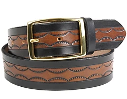 Two-Tone Half Circles Interior Leather Belt - Custom | $79 - $87 - Image 4