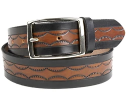 Two-Tone Half Circles Interior Leather Belt - Custom | $79 - $87 - Image 5
