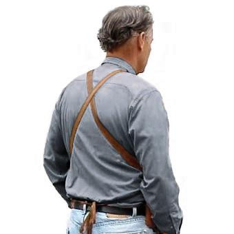 Cross-Back Pocketed Leather Apron Long - Image 3