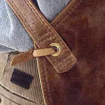 Cross-Back Pocketed Leather Apron Long - Image 4