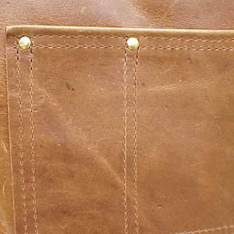 Cross-Back Pocketed Leather Apron Long - Image 5