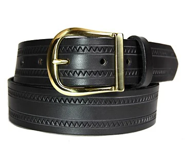 One-Tone Zig Zag Leather Belt - Custom | $60 - $85 - Image 3