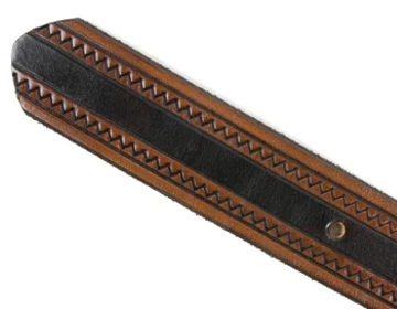 Two-Tone Brown Zig Zag Leather Belt - Custom | $69 - $85 - Image 3