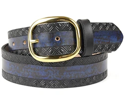 Two-Tone Marbled Design Leather Belt - Custom | $79 - $87 - Image 3