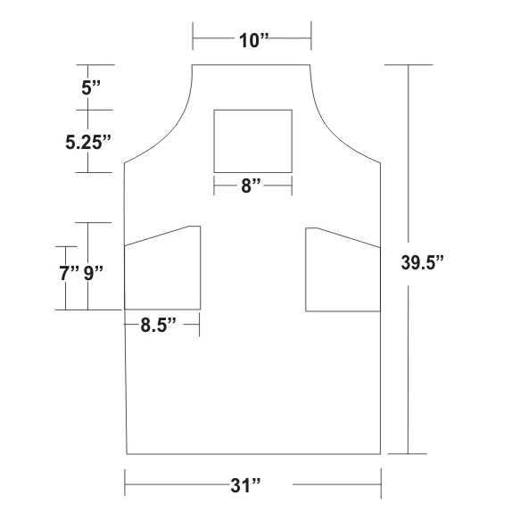Extra Large Cross-Back Pocketed Leather Apron - Image 3