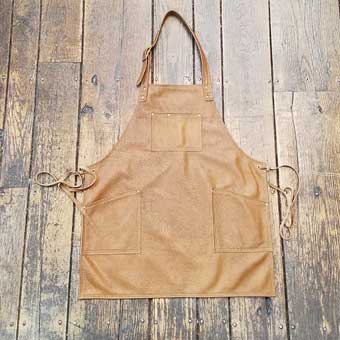 Over Neck Pocketed Leather Apron - Image 6