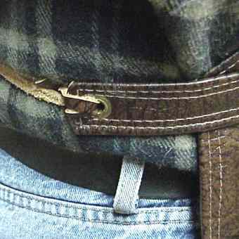 Over Neck Pocketed Leather Apron Long - Image 4