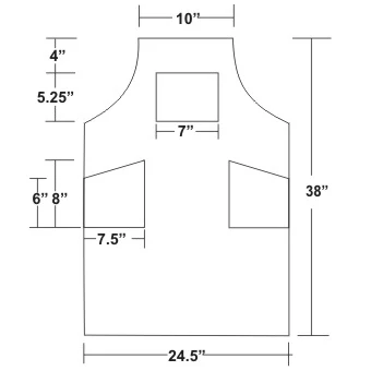 Over Neck Pocketed Leather Apron Long - Image 5